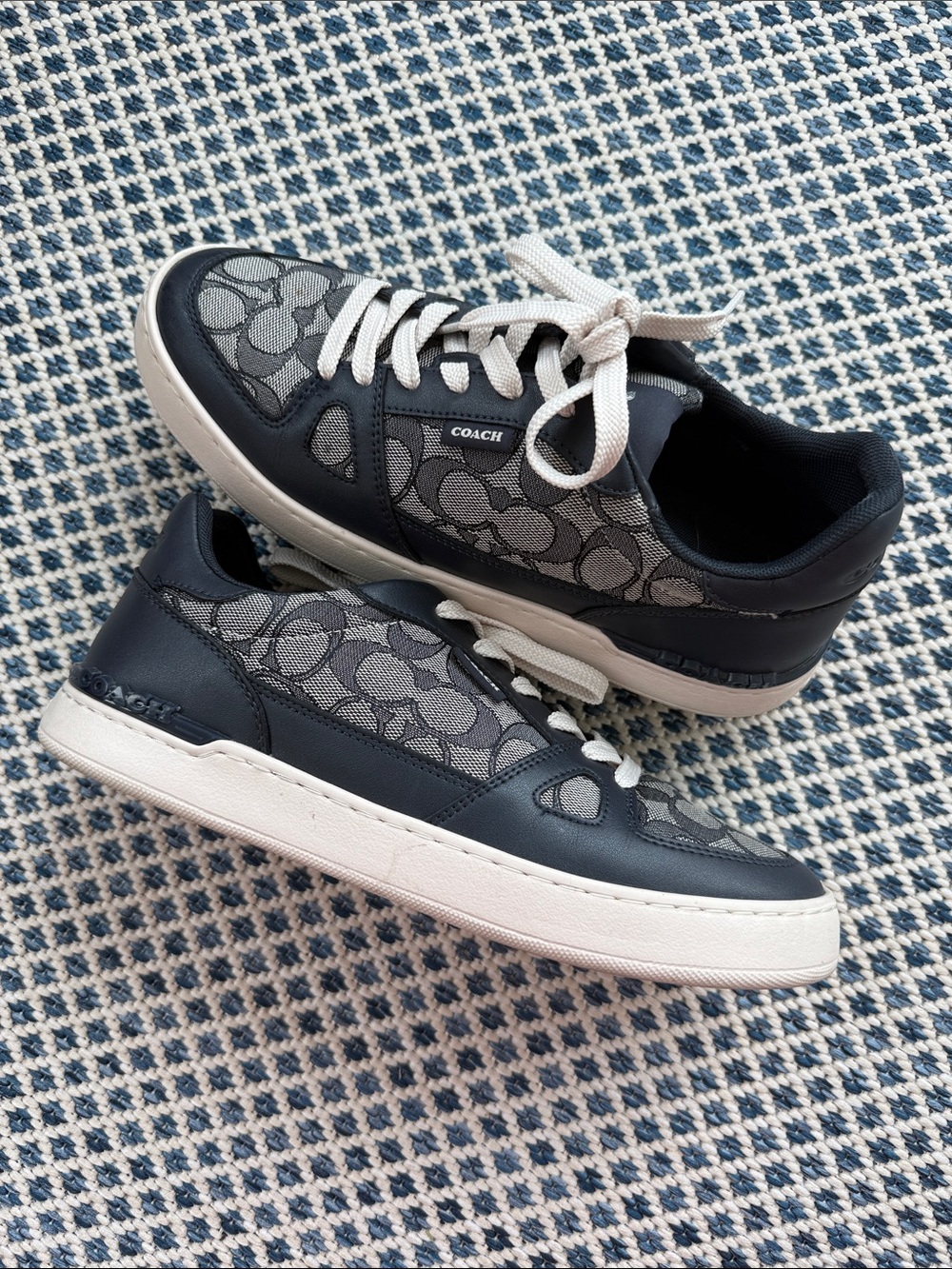 Coach Navy and Gray Signature Low-Top Sneakers